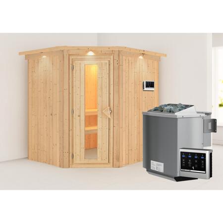 3. Bild von Systemsauna 'Siirin' mit Bio-Ofen und Dachkranz natur 210 x 202 x 184 cm, 4,5 kW