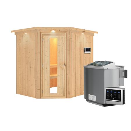 5. Bild von Systemsauna 'Siirin' mit Bio-Ofen und Dachkranz natur 210 x 202 x 184 cm, 4,5 kW