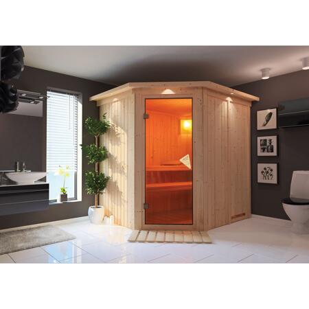 2. Bild von Systemsauna 'Siirin' mit Ofen und Dachkranz natur 210 x 202 x 184 cm, 4,5 kW