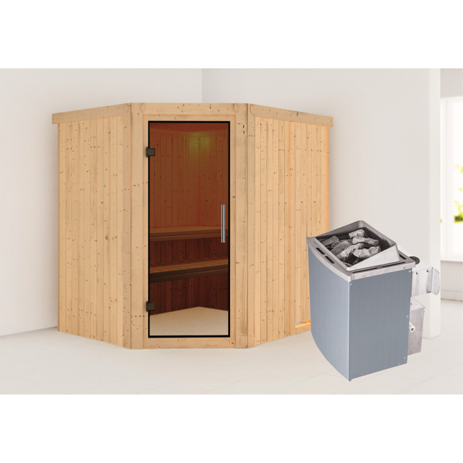 Bild von Systemsauna 'Siirin' mit Ofen natur 196 x 198 x 170 cm, 4,5 kW