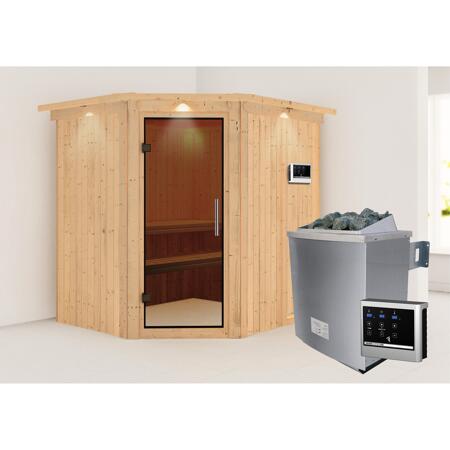3. Bild von Systemsauna 'Siirin' mit Ofen und Dachkranz natur 210 x 202 x 184 cm, 4,5 kW