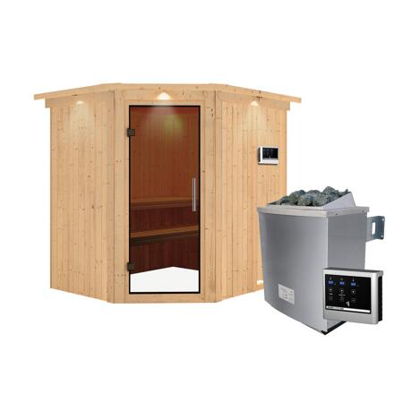 5. Bild von Systemsauna 'Siirin' mit Ofen und Dachkranz natur 210 x 202 x 184 cm, 4,5 kW