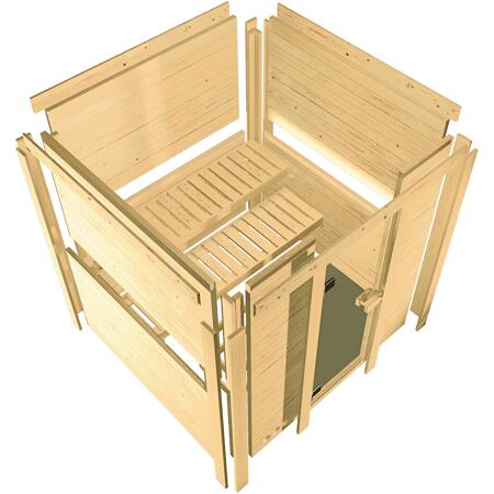 13. Bild von Massivholzsauna 'Sahib 2' mit Ofen natur 236 x 209 x 184 cm, 9 kW