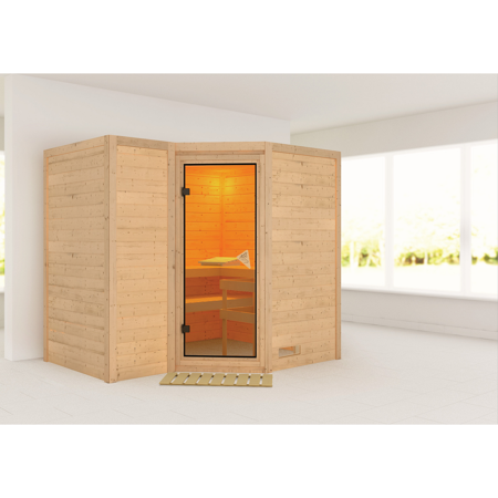 Bild von Massivholzsauna 'Sahib 2' natur 236 x 209 x 184 cm