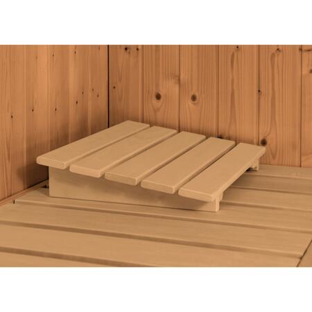 11. Bild von Massivholzsauna 'Sahib 2' mit Bio-Ofen und Dachkranz natur 264 x 212 x 198 cm, 9 kW