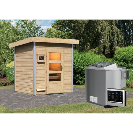 3. Bild von Massivholzsauna 'Jorgen' mit Bio-Ofen natur 196 x 228 x 146 cm, 9 kW