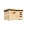 Kleines Gartenhaus aus hellem Holz