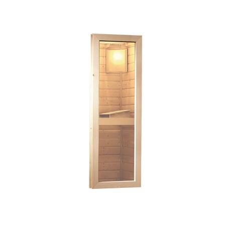 12. Bild von Massivholzsauna 'Skrollan 3' mit Vorraum und Ofen natur 396 x 227 x 231 cm, 9 kW