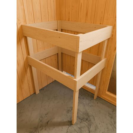 14. Bild von Massivholzsauna 'Skrollan 3' mit Vorraum und Ofen natur 396 x 227 x 231 cm, 9 kW