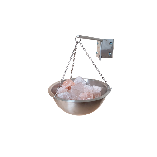 Bild von Salz Aufgussverdampfer Edelstahl Ø 16 cm, Salzkristalle