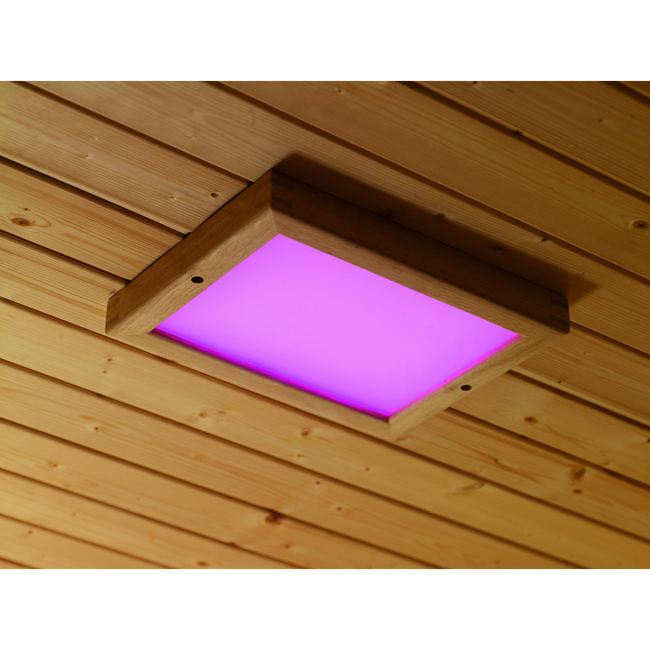 Bild von LED-Farblicht mit Fernbedienung, für Sauna und Infrarotkabinen 32 x 24 x 3,8 cm