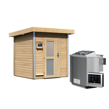 5. Bild von Massivholzsauna 'Torge' mit Bio-Ofen natur 196 x 228 x 196 cm, 9 kW
