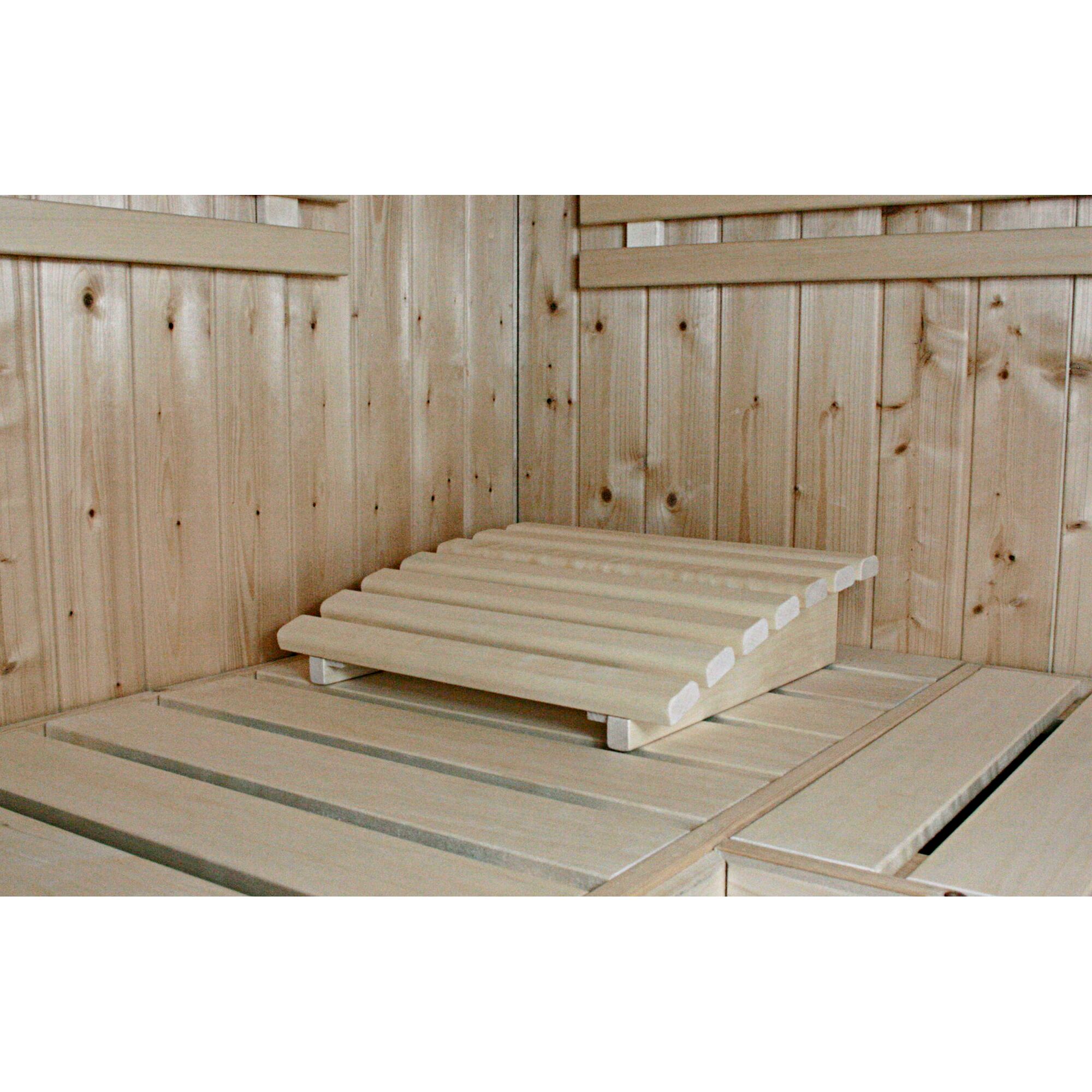 Holz-Kopfstütze in Sauna