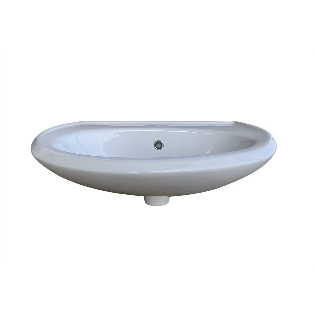 Waschbecken oval weiß 60 x 21 x 51,5 cm