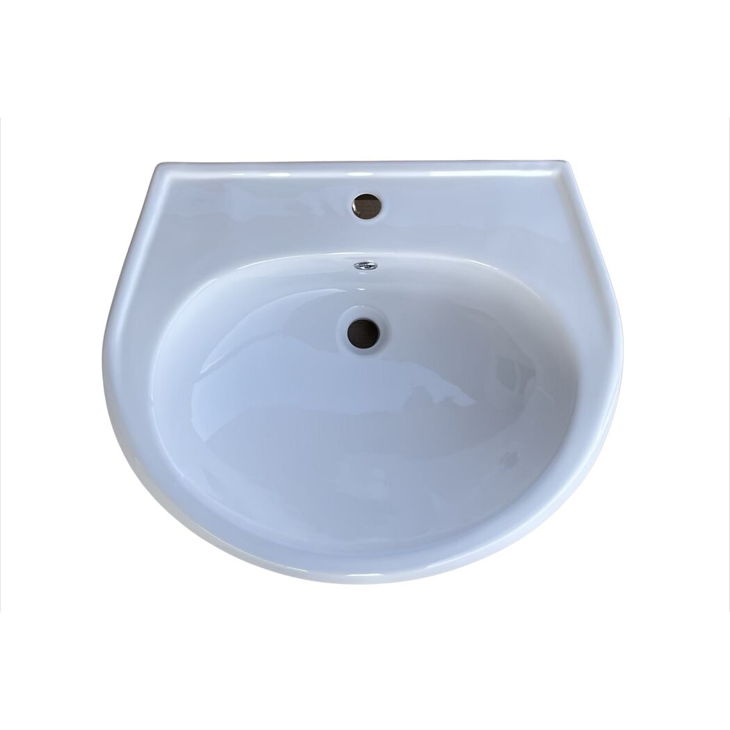Waschbecken oval weiß 60 x 21 x 51,5 cm