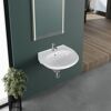 Waschbecken oval weiß 60 x 21 x 51,5 cm