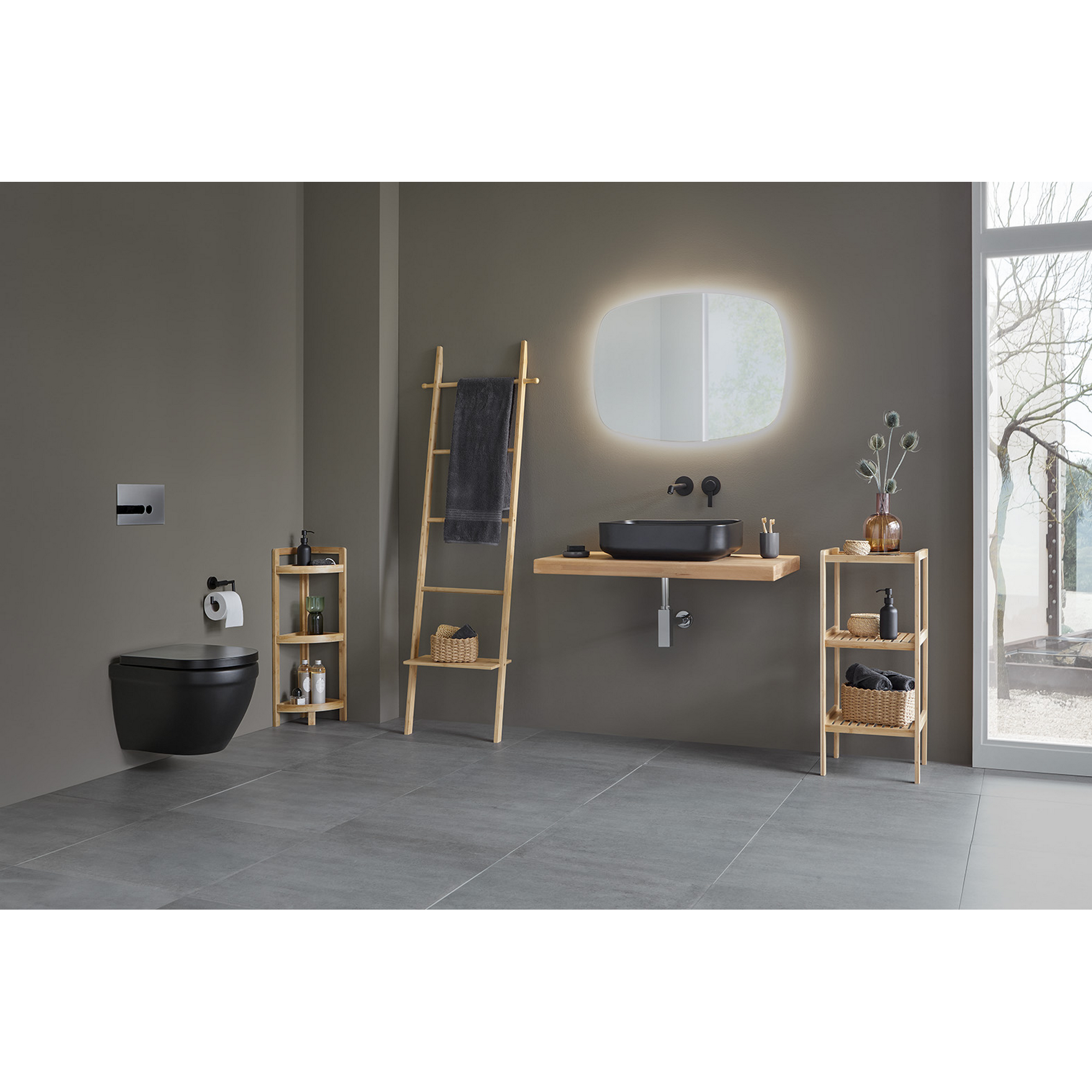 Wand-WC Set schwarz mit Absenkautomatik + product picture