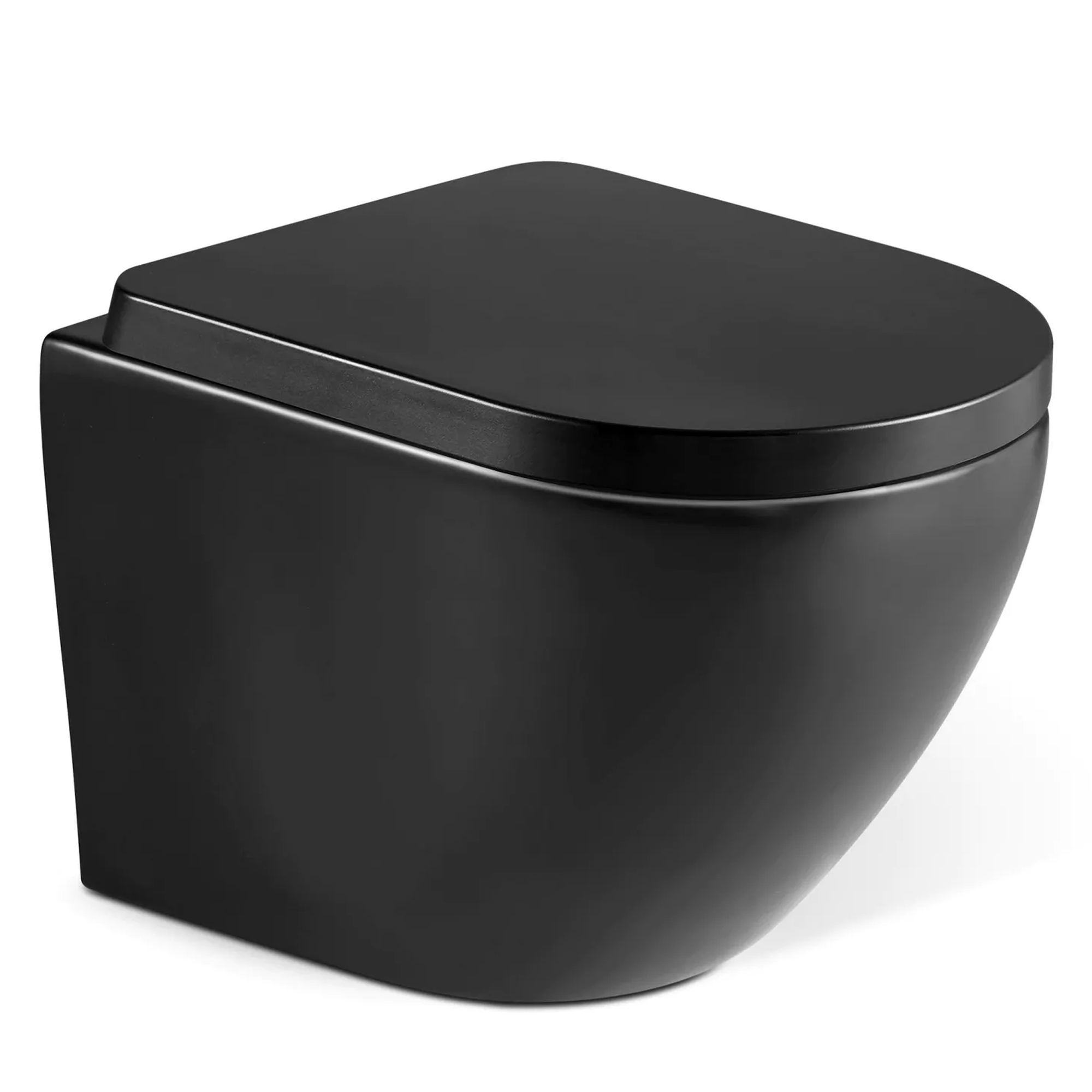 Wand-WC Set schwarz mit Absenkautomatik