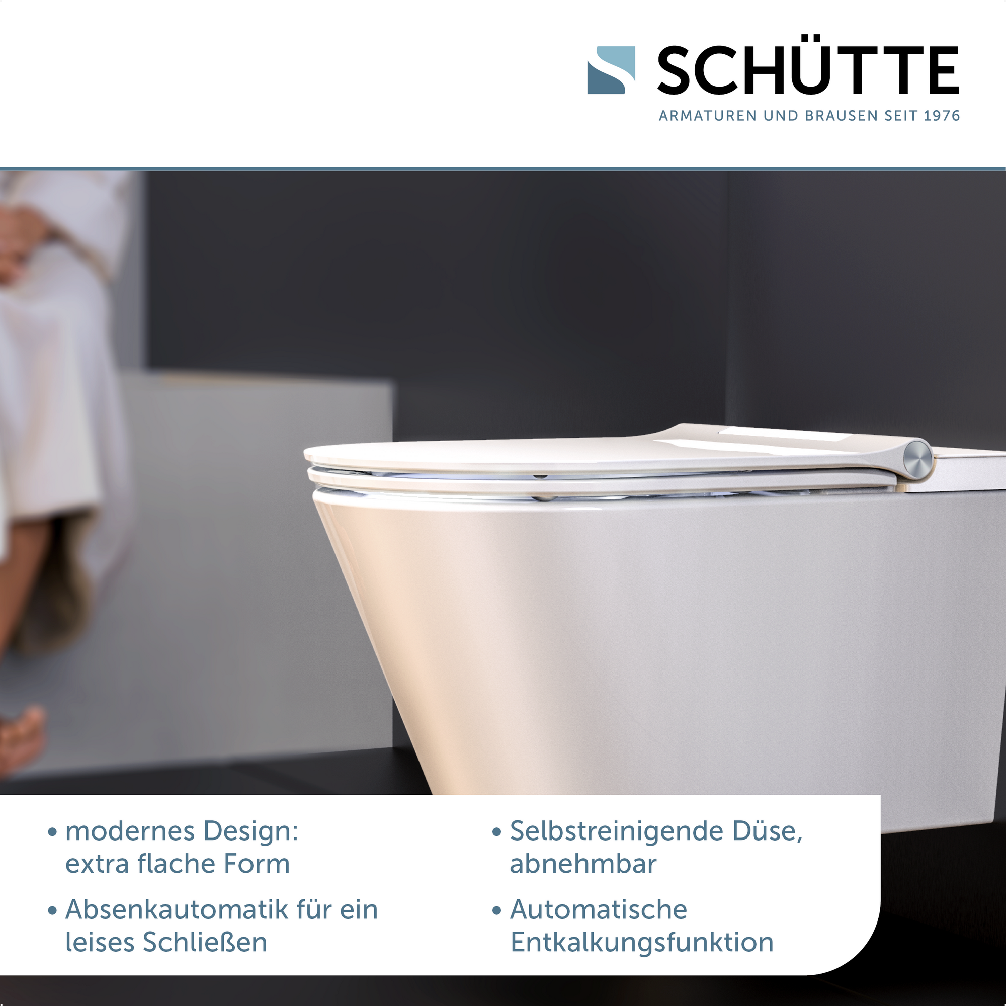 Dusch-WC 'Cesari' Keramik weiß 37 x 44,8 x 59,2 cm