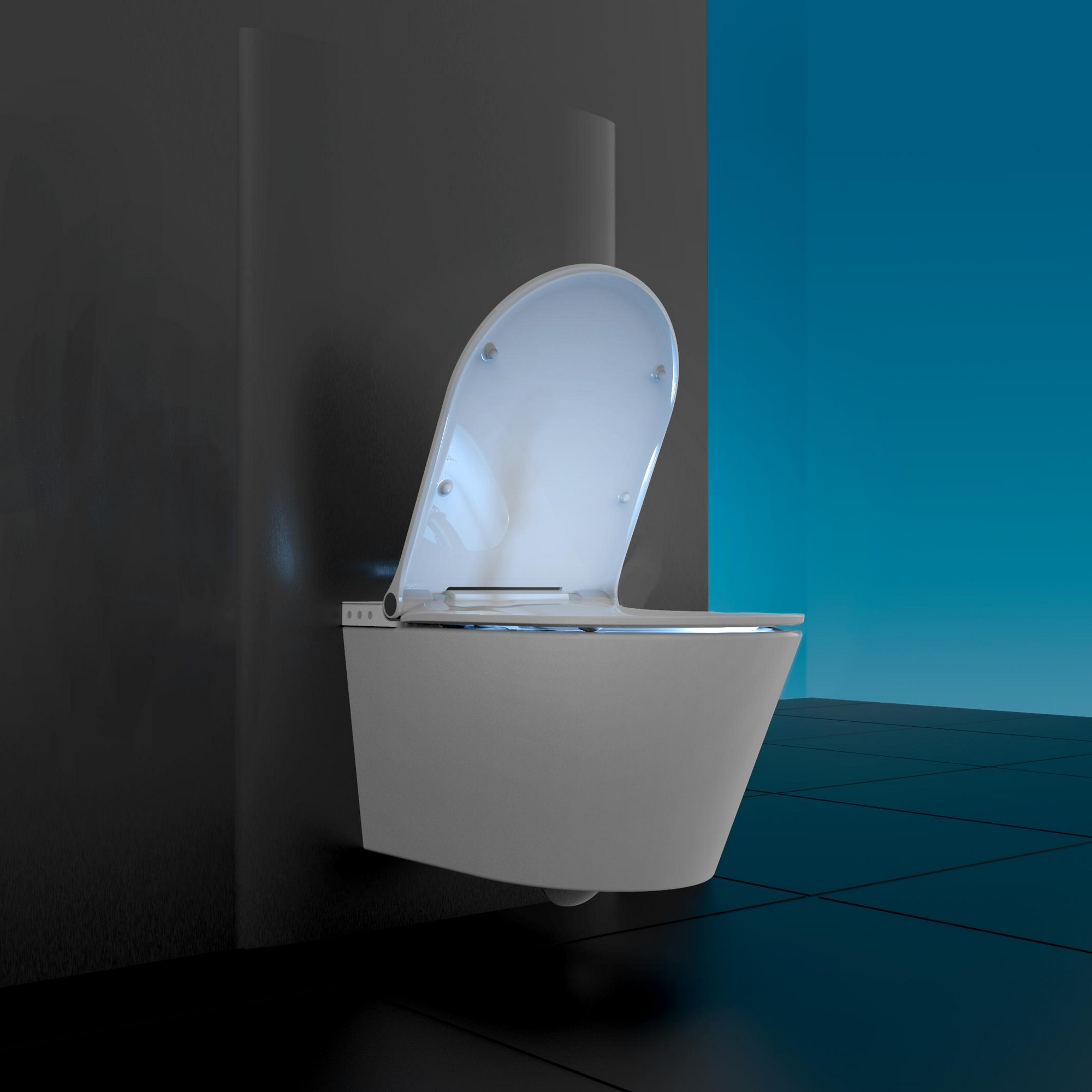 Wand-Dusch-WC 'Cesari' Keramik weiß 37 x 44,8 x 59,2 cm + product picture