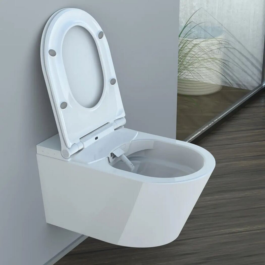 Dusch-WC spülrandlos 'Cesari' inklusive WC-Sitz weiß