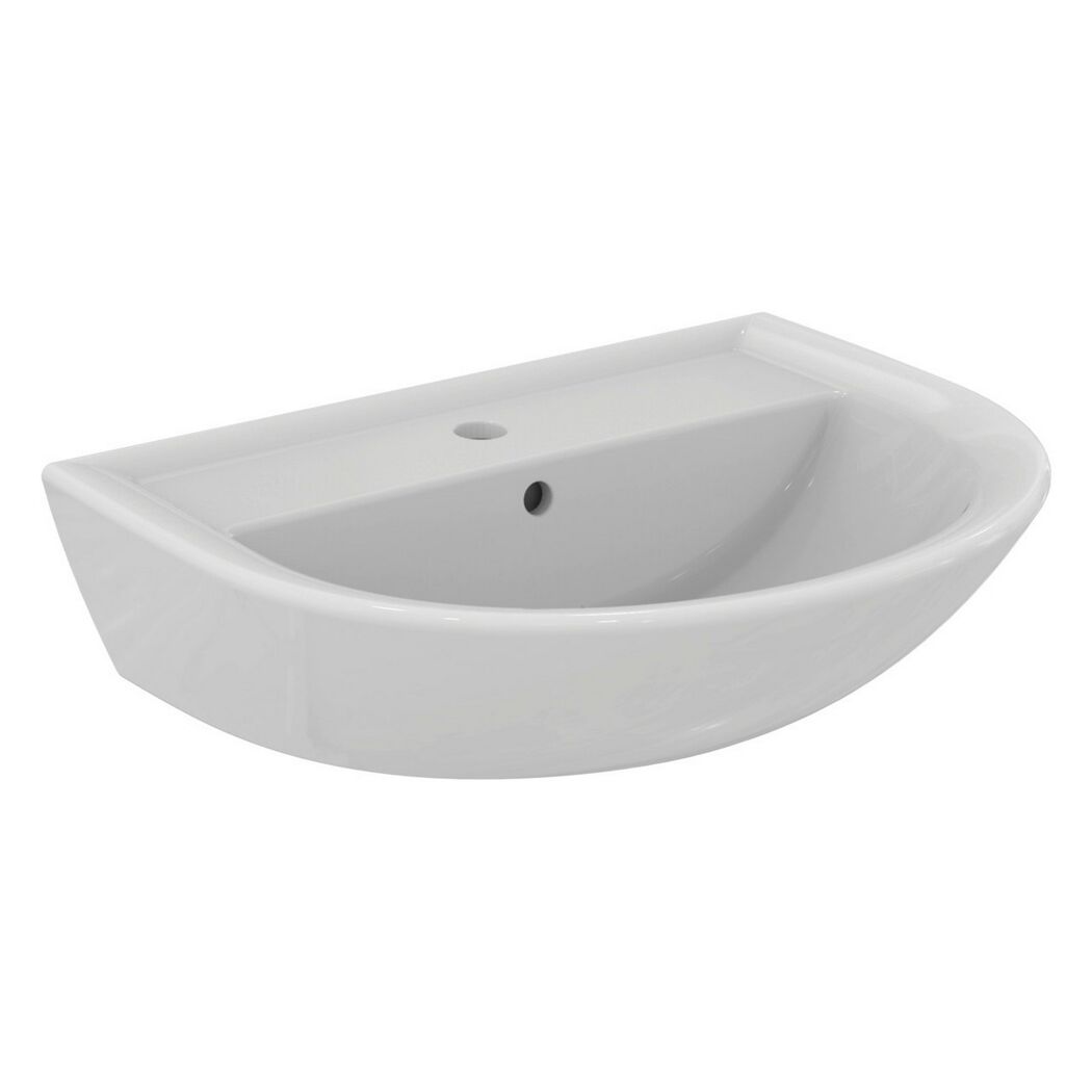 Waschbecken halbrund 'Eurovit' weiß 60 x 18,9 x 47 cm