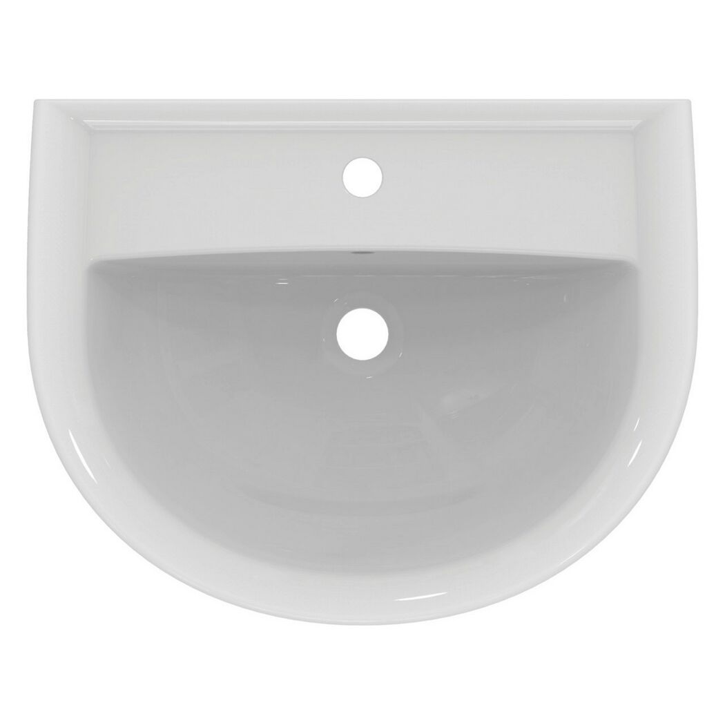 Waschbecken halbrund 'Eurovit' weiß 60 x 18,9 x 47 cm