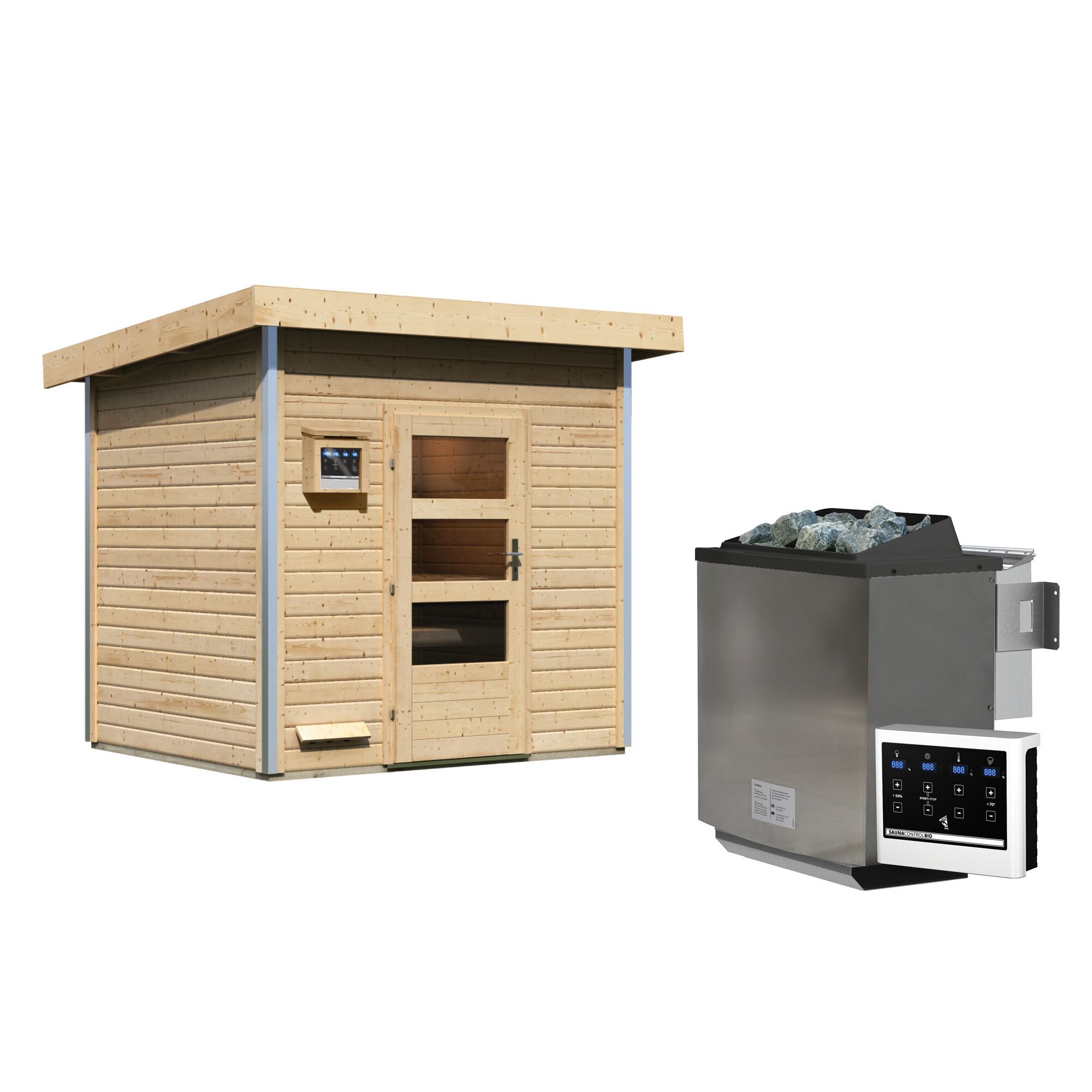 Saunahaus aus Holz mit BioOfen