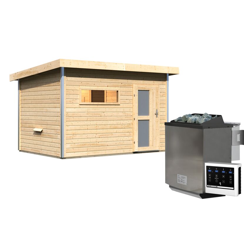Saunahaus Skrollan mit 29kW BioOfen