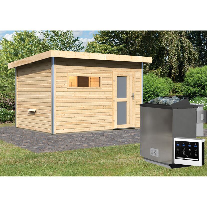 Saunahaus Skrollan mit 29kW BioOfen