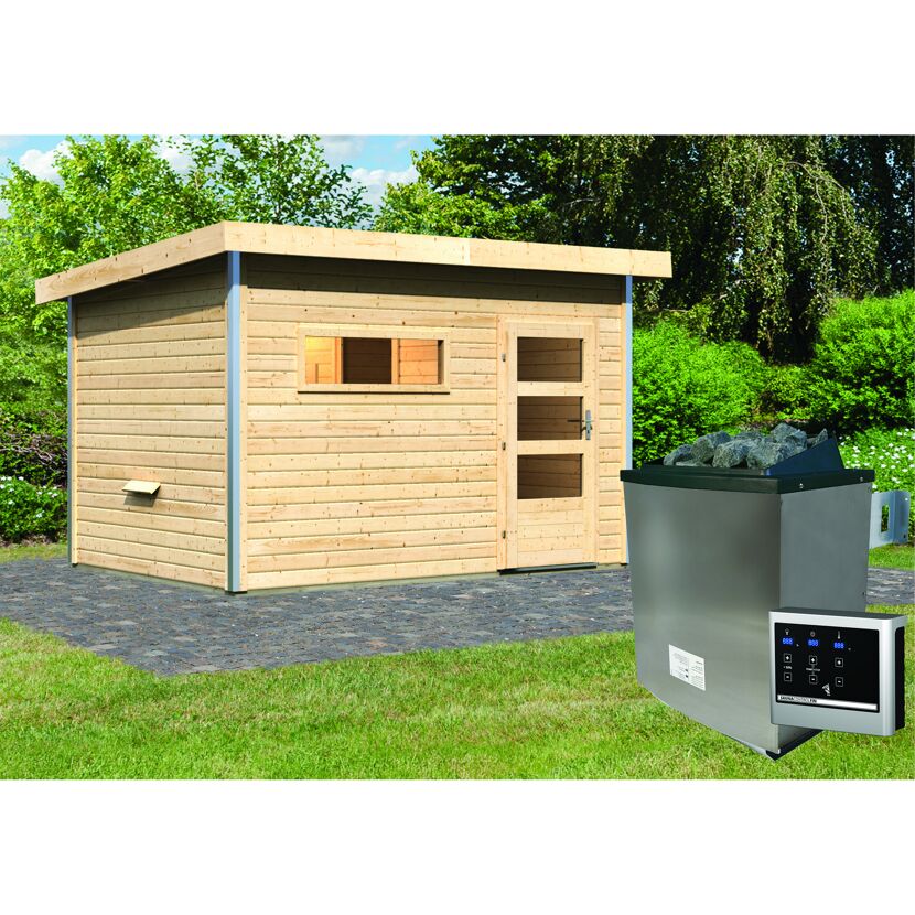 Saunahaus Skrollan mit 29kW Ofen