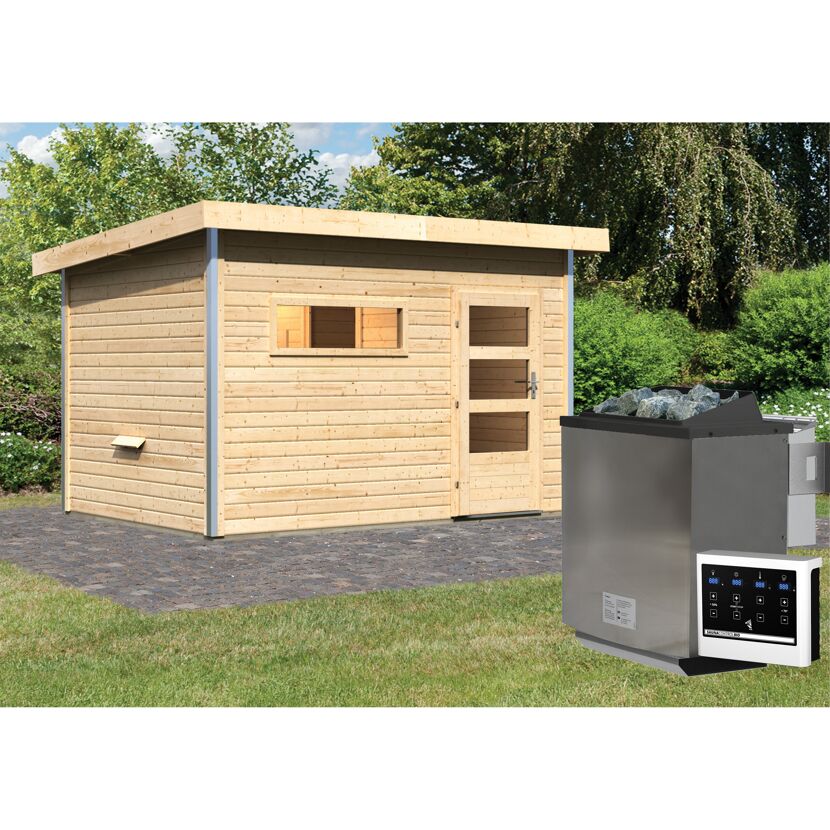 Saunahaus Skrollan mit 29kW BioOfen