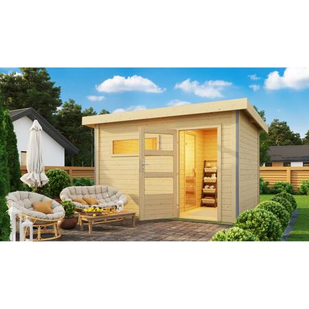 14. Bild von Saunahaus 'Skrollan 2' natur 9 kW Bio-Ofen, Steuerung Easy, Vorraum 336 x 231 x 227 cm