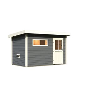 Saunahaus 'Suva 1' terragrau mit Vorraum 337 x 196 x 228 cm