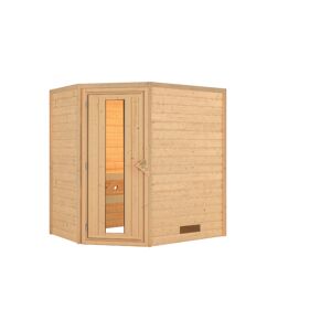 Massivholzsauna 'Cilja' natur Energiespartür 196 x 146 x 198 cm