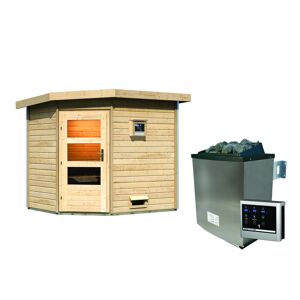 Saunahaus 'Mikka' natur 9 kW Ofen, Steuerung Easy 231 x 196 x 226 cm