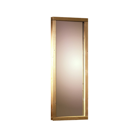 Bild von Saunafenster Isolierglas klar bronziert 49 x 107,5 cm, Massivholzrahmen natur 68 mm