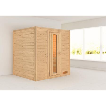 3. Bild von Massivholzsauna 'Anja' natur Energiespartür 196 x 170 x 198 cm