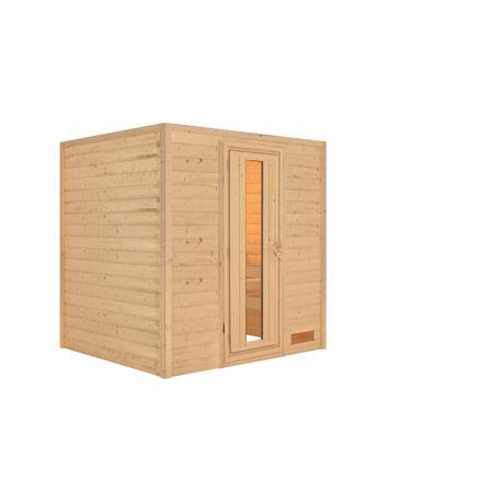 2. Bild von Massivholzsauna 'Anja' natur Energiespartür 196 x 170 x 198 cm