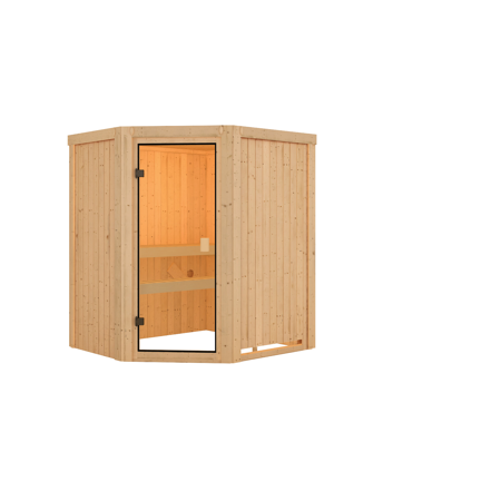 Bild von Elementsauna 'Faurin' natur bronzierte Glastür 170 x 151 x 198 cm