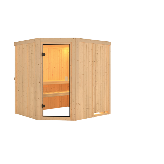 Bild von Elementsauna 'Bodo' natur bronzierte Glastür 196 x 178 x 198 cm