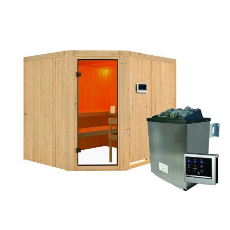 2. Bild von Elementsauna 'Horna' natur 9 kW Ofen, Steuerung Easy 231 x 196 x 198 cm