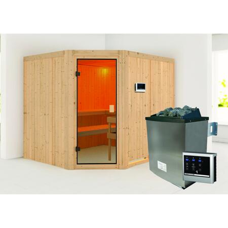 3. Bild von Elementsauna 'Horna' natur 9 kW Ofen, Steuerung Easy 231 x 196 x 198 cm