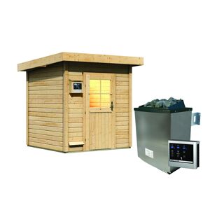 Saunahaus 'Taina' natur 9 kW Ofen, Steuerung Easy 196 x 196 x 228 cm