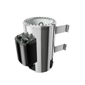Saunaofen-Set 'Plug&Play' 3,6 kW grau/edelstahlfarben integrierte Steuerung Ø 28 x 46 cm, 18 kg Diabassteine