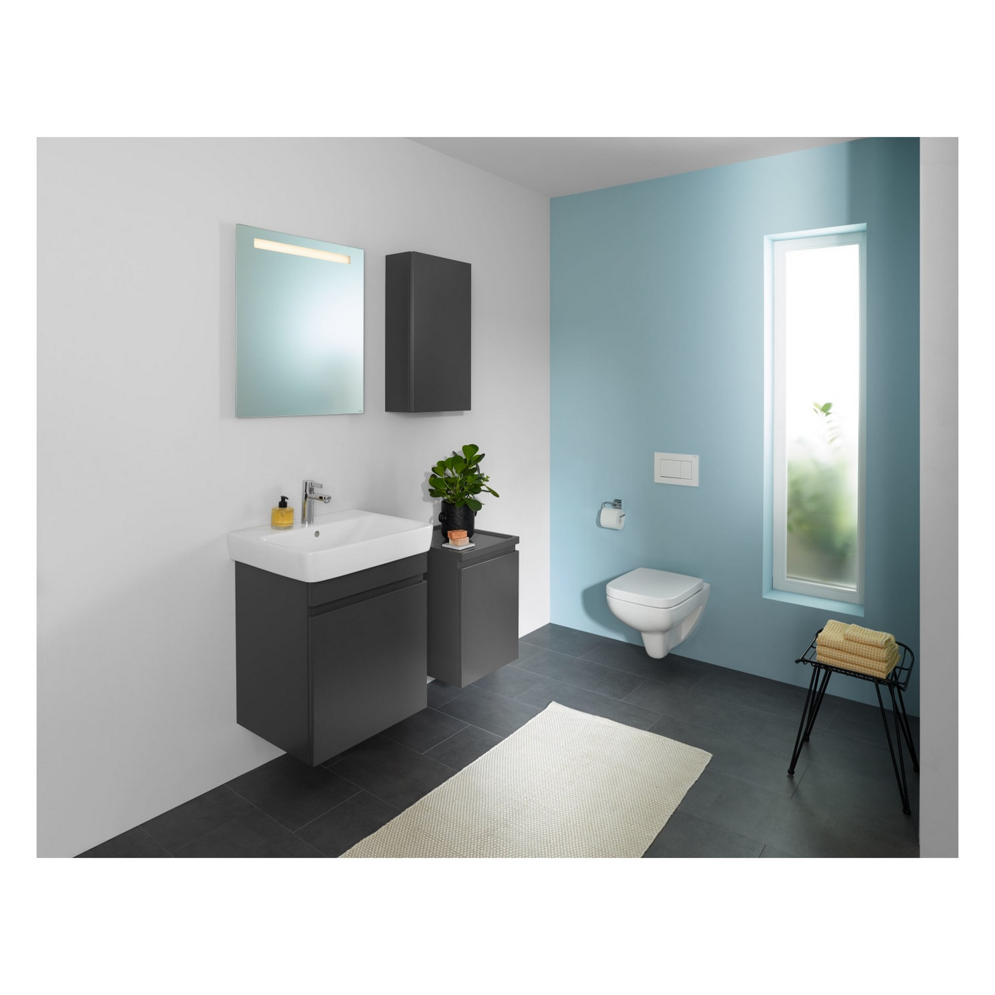 Waschbecken 'Renova Plan' weiß 60 x 18,5 x 48 cm
