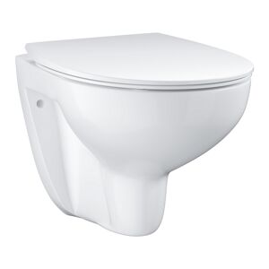 Wand-Tiefspül-WC 'Bau Keramik' weiß mit WC-Sitz spülrandlos