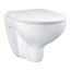 Verkleinertes Bild von Wand-Tiefspül-WC 'Bau Keramik' weiß mit WC-Sitz spülrandlos