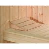 Holzkeil auf einer Saunabank