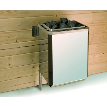 5. Bild von Massivholzsauna 'Valida 3' 189 x 172 x 203,5 cm mit Glastür, Fenster, Leuchtenset und 9 kW Kompakt-Ofenset